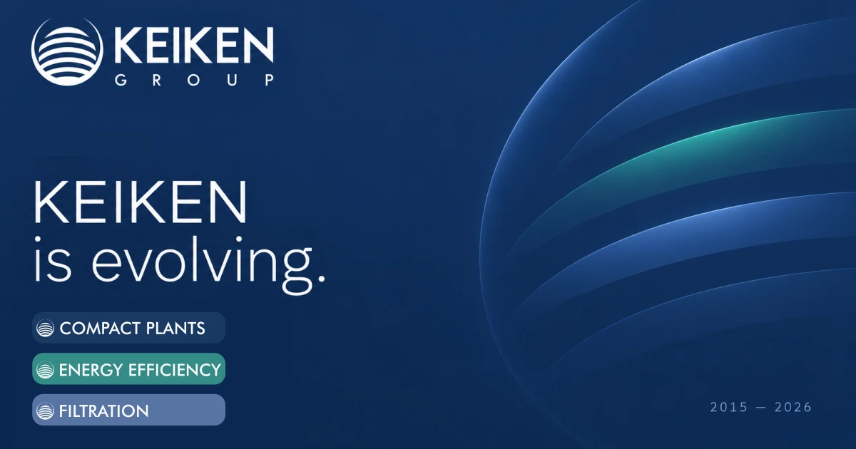 KEIKEN is evolving: KEIKEN Group y sus tres divisiones, COMPACT PLANTS, ENERGY EFFICIENCY y FILTRATION
